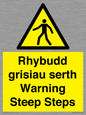 WV13054: Rhybudd grisiau serth Warning Steep Steps