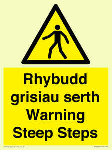 WV13054: Rhybudd grisiau serth Warning Steep Steps