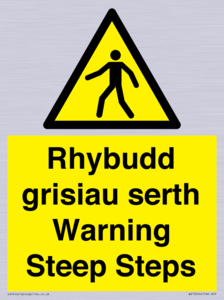 WV13054: Rhybudd grisiau serth Warning Steep Steps