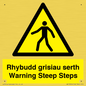 WV13054: Rhybudd grisiau serth Warning Steep Steps