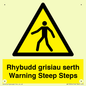 WV13054: Rhybudd grisiau serth Warning Steep Steps