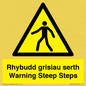 WV13054: Rhybudd grisiau serth Warning Steep Steps