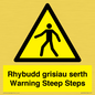 WV13054: Rhybudd grisiau serth Warning Steep Steps