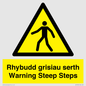 WV13054: Rhybudd grisiau serth Warning Steep Steps
