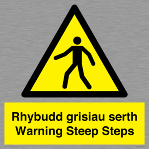WV13054: Rhybudd grisiau serth Warning Steep Steps