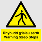 WV13054: Rhybudd grisiau serth Warning Steep Steps