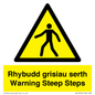 WV13054: Rhybudd grisiau serth Warning Steep Steps