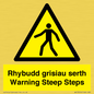 WV13054: Rhybudd grisiau serth Warning Steep Steps