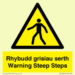 WV13054: Rhybudd grisiau serth Warning Steep Steps
