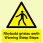 WV13054: Rhybudd grisiau serth Warning Steep Steps
