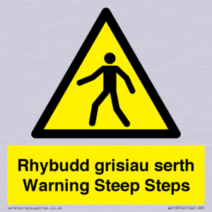 WV13054: Rhybudd grisiau serth Warning Steep Steps
