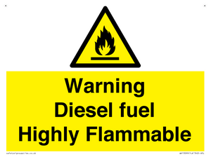 WV13099: Warning diesel fuel Highly Flammable