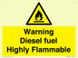 WV13099: Warning diesel fuel Highly Flammable