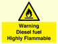 WV13099: Warning diesel fuel Highly Flammable