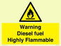 WV13099: Warning diesel fuel Highly Flammable
