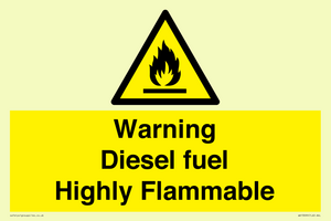WV13099: Warning diesel fuel Highly Flammable