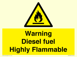 WV13099: Warning diesel fuel Highly Flammable