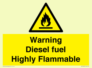 WV13099: Warning diesel fuel Highly Flammable