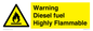 WV13099: Warning diesel fuel Highly Flammable
