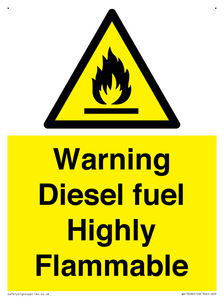 WV13099: Warning diesel fuel Highly Flammable