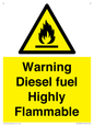 WV13099: Warning diesel fuel Highly Flammable