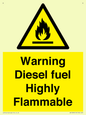 WV13099: Warning diesel fuel Highly Flammable