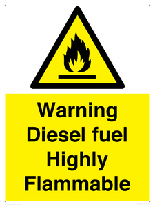 WV13099: Warning diesel fuel Highly Flammable
