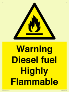 WV13099: Warning diesel fuel Highly Flammable