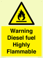 WV13099: Warning diesel fuel Highly Flammable