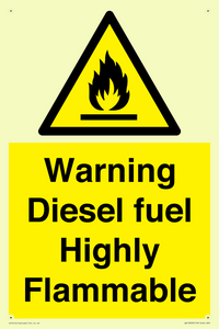 WV13099: Warning diesel fuel Highly Flammable