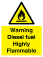 WV13099: Warning diesel fuel Highly Flammable