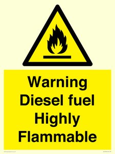 WV13099: Warning diesel fuel Highly Flammable