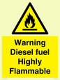 WV13099: Warning diesel fuel Highly Flammable