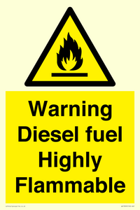 WV13099: Warning diesel fuel Highly Flammable