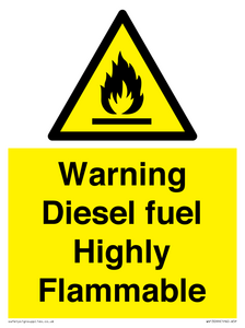 WV13099: Warning diesel fuel Highly Flammable