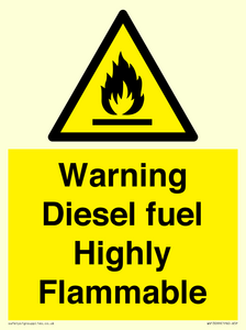 WV13099: Warning diesel fuel Highly Flammable