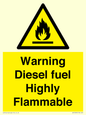 WV13099: Warning diesel fuel Highly Flammable