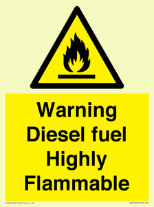 WV13099: Warning diesel fuel Highly Flammable