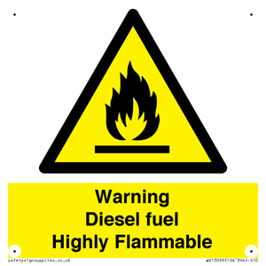 WV13099: Warning diesel fuel Highly Flammable