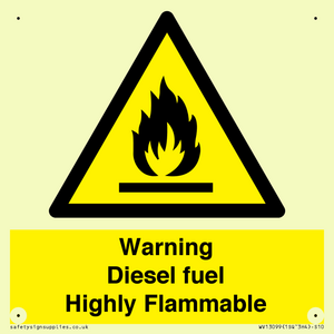 WV13099: Warning diesel fuel Highly Flammable