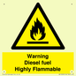 WV13099: Warning diesel fuel Highly Flammable