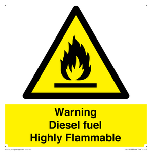 WV13099: Warning diesel fuel Highly Flammable