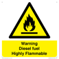 WV13099: Warning diesel fuel Highly Flammable