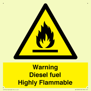 WV13099: Warning diesel fuel Highly Flammable