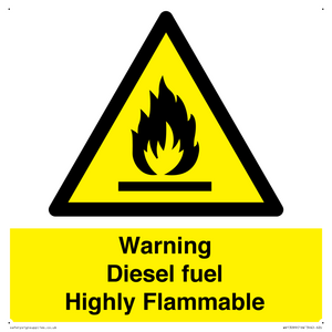 WV13099: Warning diesel fuel Highly Flammable