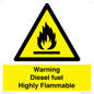 WV13099: Warning diesel fuel Highly Flammable