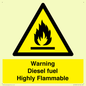 WV13099: Warning diesel fuel Highly Flammable