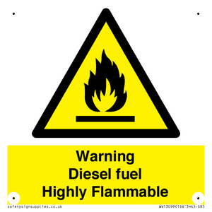 WV13099: Warning diesel fuel Highly Flammable