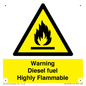 WV13099: Warning diesel fuel Highly Flammable