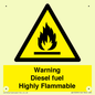 WV13099: Warning diesel fuel Highly Flammable